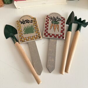 Happy Harvest Garden Signs Markers Stakes Vegetables Stakes Mini Set Of 5